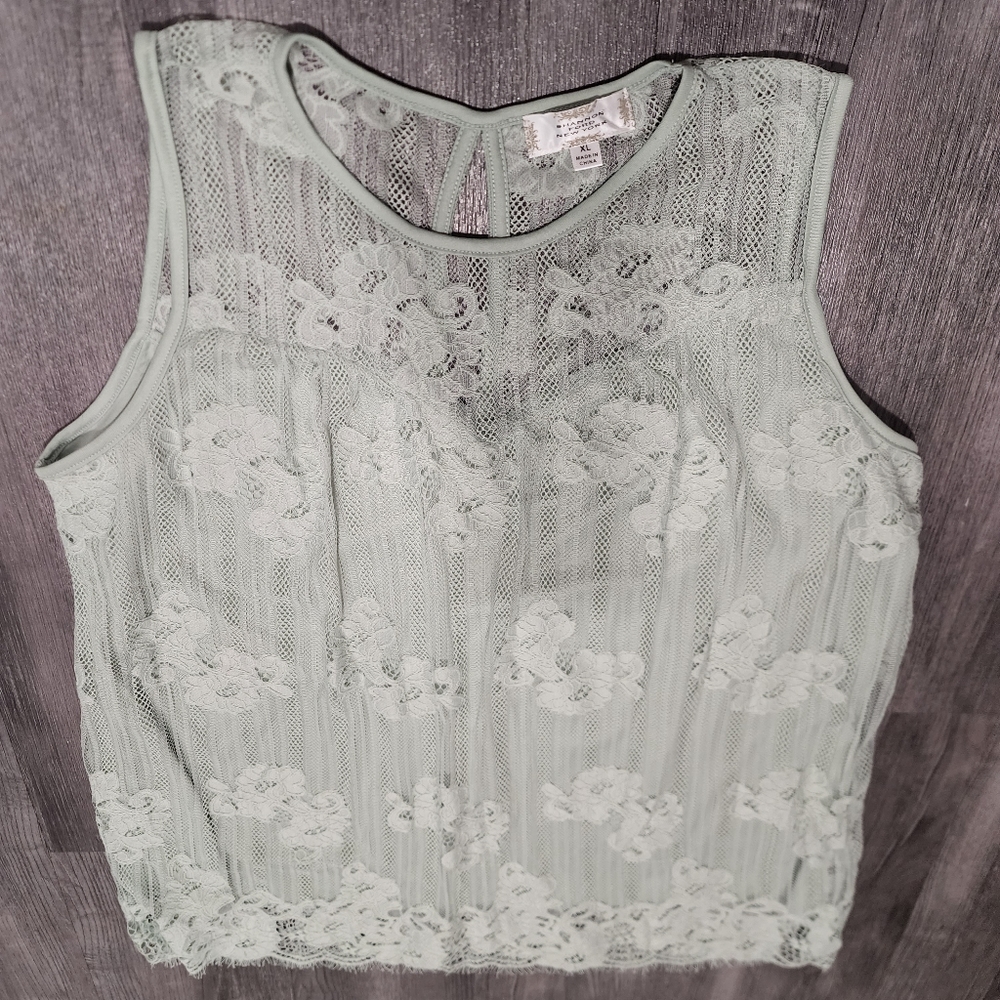 Green "Lace" Tank
